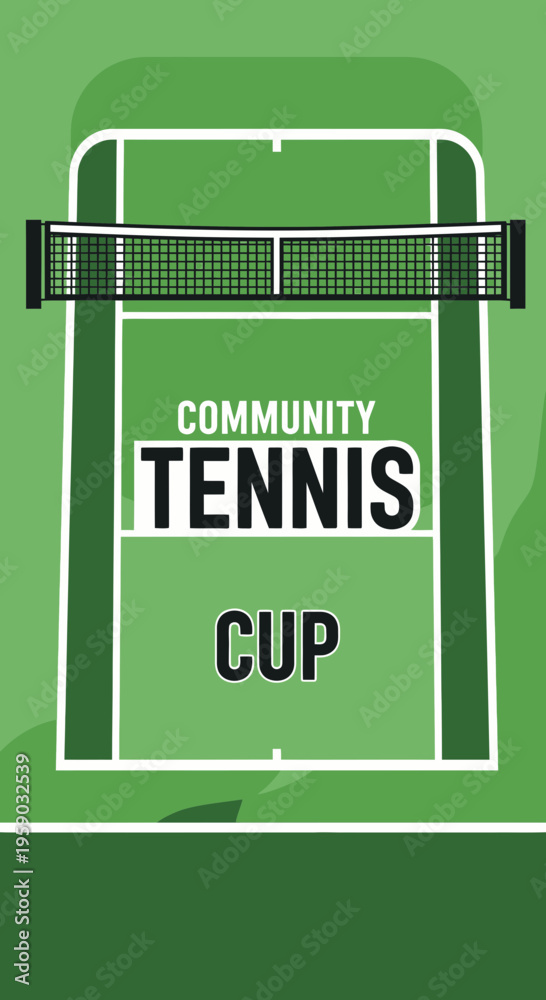 Obraz premium Community Tennis Cup Championship Sports Event Announcement Graphic Design