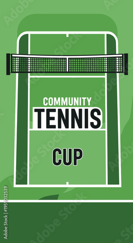 Community Tennis Cup Championship Sports Event Announcement Graphic Design