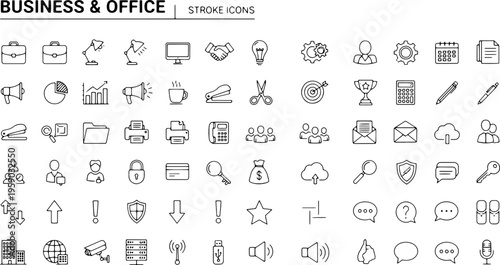 Business office icons and symbols.