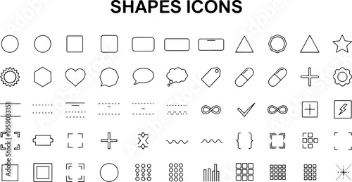 Collection of various geometric shapes icons.
