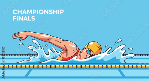 Competitive Swimmer Excels in Championship Finals Race Style