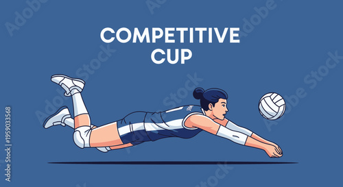 Competitive Volleyball Player Excels During Championship Game