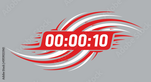 Countdown Timer Design Showing Ten Seconds, Suitable For Sports, Games And Digital Media