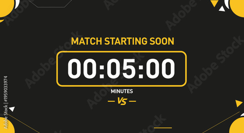 Countdown Timer For Imminent Sports Match Broadcast