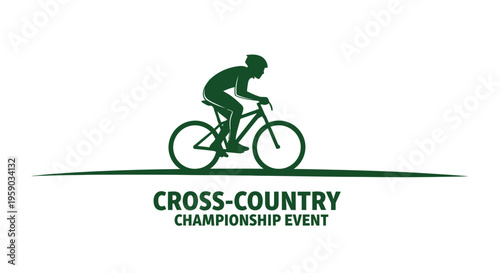 Cross-Country Cycling Competition: Silhouette of Cyclist in Championship Event