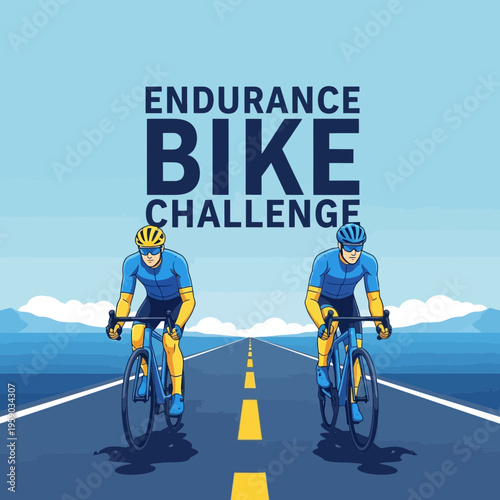Cycling Endurance Competition On A Long Open Road
