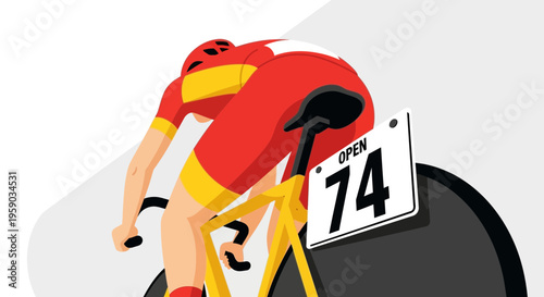 Cyclist in Action: Energetic Illustration Depicting Speed and Athleticism on Track