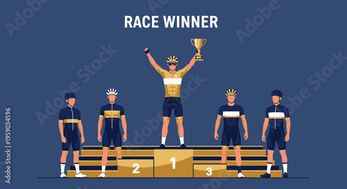 Cyclist Triumph: Capturing The Victory Celebration After A Cycling Race Finishes