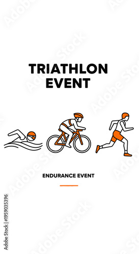 Depicting Triathlon Activities: Swimming, Cycling, and Running in a Dynamic Illustration