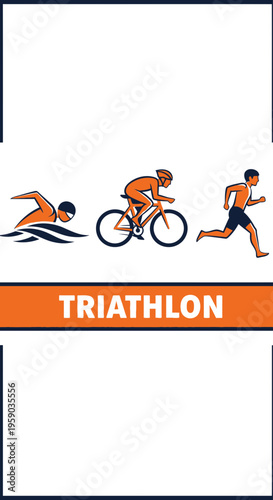 Depiction of Triathlon Stages: Swimming, Cycling, And Running Events For Enthusiasts
