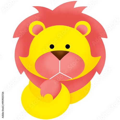 Cute Lion Cartoon Animal Character Illustration