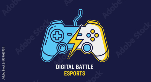 Digital Gaming Controller Clash Lightning Bolt Esports