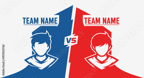 Digital Versus Battle Arena Graphic Design Template Featuring Team Icons