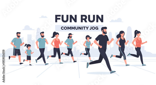 Diverse Community Jogging For Fun And Fitness
