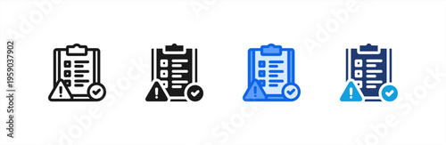 Readiness Assessment Checklist icon multiple style collection. Vector illustration.