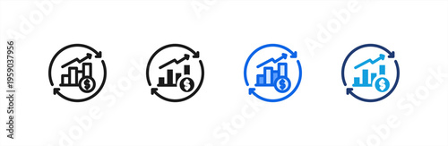 Business Continuity Plan icon multiple style collection. Vector illustration.