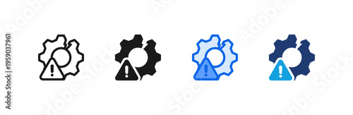 Infrastructure Damage Risk icon multiple style collection. Vector illustration.