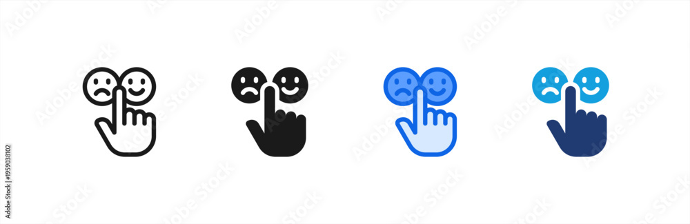Fototapeta premium Customer Feedback Mood icon multiple style collection. Vector illustration.