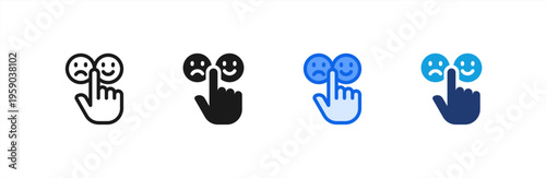 Customer Feedback Mood icon multiple style collection. Vector illustration.