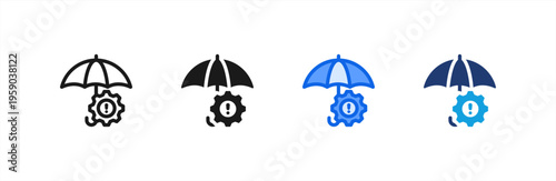 Mitigation Protection icon multiple style collection. Vector illustration.