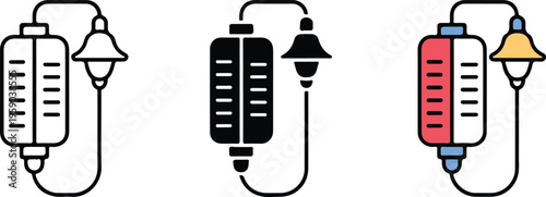 Professional automotive car polisher icon set featuring electric detailing tools in minimalist line art and flat vector styles.