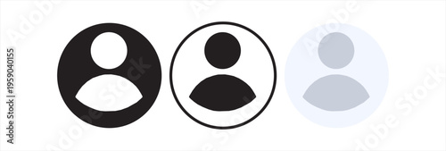 Avatar default user icon set. Social media user profile icon