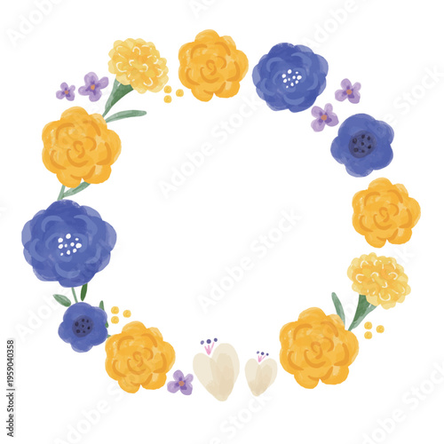 Illustration of a flower wreath for Father's Day