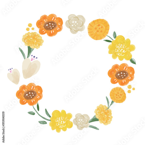 Illustration of a flower wreath