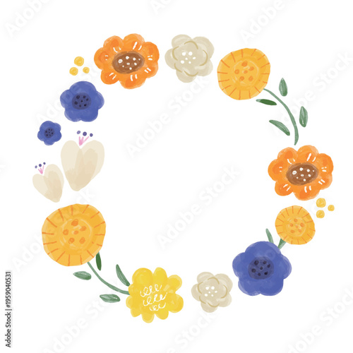 Illustration of a flower wreath