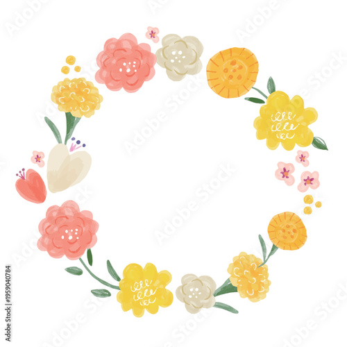 Illustration of a flower wreath