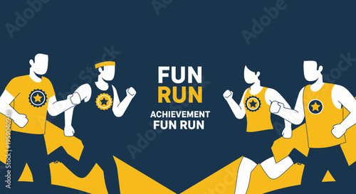 Diverse Runners Celebrate Achievement During a Fun Run Event