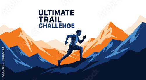 Dramatic Depiction Of A Runner Challenging The Rocky Mountains For Ultimate Trail Success
