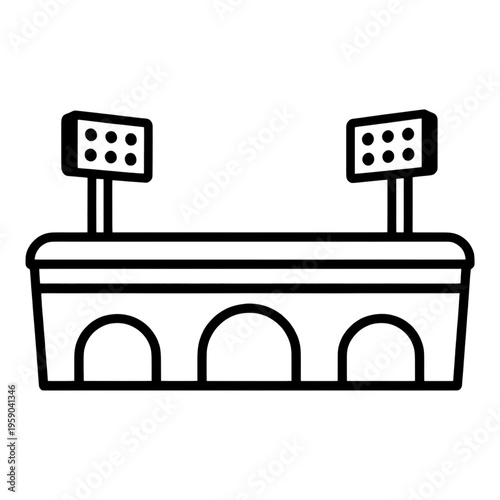 Arcade Game Console With Scoreboards Line Icon