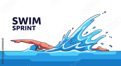 Dynamic Aquatic Competition Splash In Motion With Athletic Swimmer