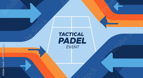 Dynamic Arrows Converge On Padle Court For Tournament Event