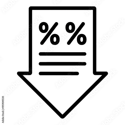 Discount Badge With Percentages Line Icon