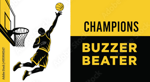 Dynamic Basketball Player Mid-Air Dunk Action Championship Glory