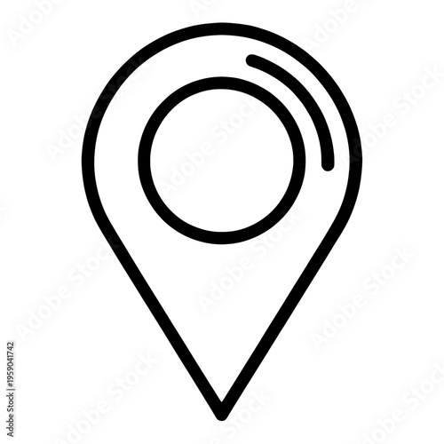 Location Pin With Hollow Center Outline Icon