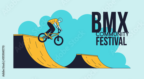 Dynamic Bmx Rider Soars High At Thrilling Community Festival Event