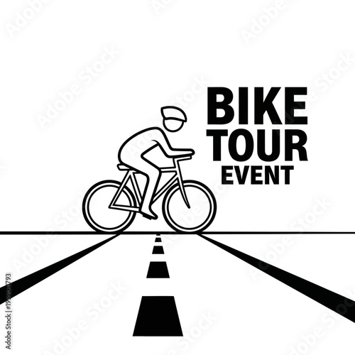 Dynamic Bicycle Tour Event Graphic With Road Perspective