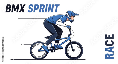 Dynamic Bmx Racer Speeding Towards Victory In A Thrilling Sprint Competition