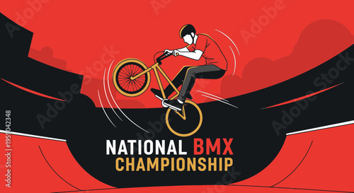 Dynamic BMX Rider Performing A Wheelie At A Championship Event