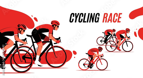 Dynamic Cyclists Competing In A Fast Paced Cycling Race Event