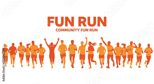 Dynamic Fun Run Community Gathering With Energetic Participants Racing Forward