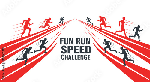 Dynamic Fun Run Speed Challenge Abstract Motion Graphic