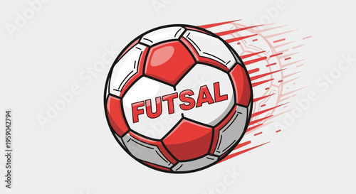 Dynamic Futsal Ball Motion Graphic With Speed Lines