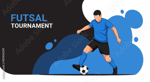 Dynamic Futsal Tournament Announcement Graphic Design