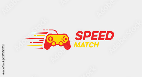 Dynamic Gaming Controller Speed Match Icon Representing Fast-Paced Entertainment And Competition