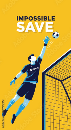 Dynamic Goalkeeper Makes Incredible Diving Save Attempt Mid Air