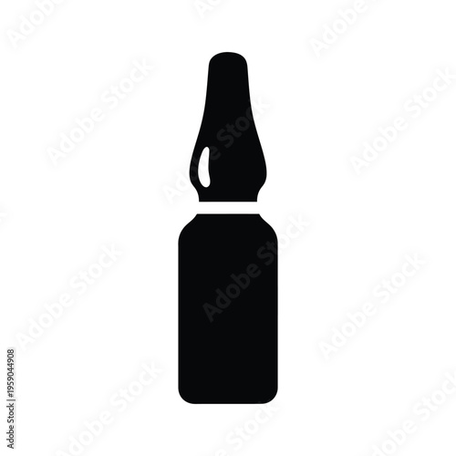 Medical Ampoule Icon Silhouette for Healthcare and Pharmaceutical Use